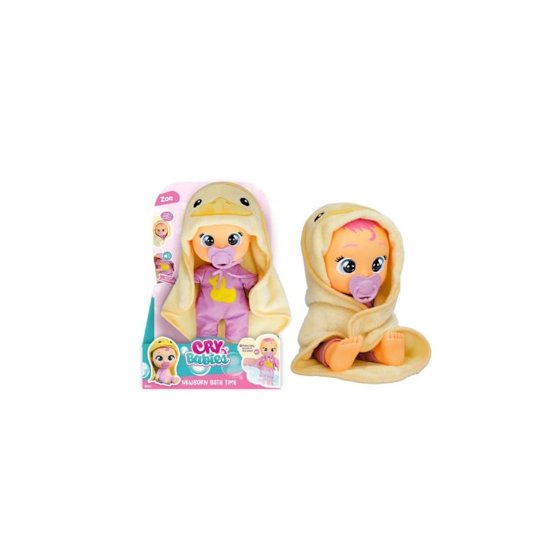 bambola imc toys cry babies zoe newborn bath 26cm multicolore