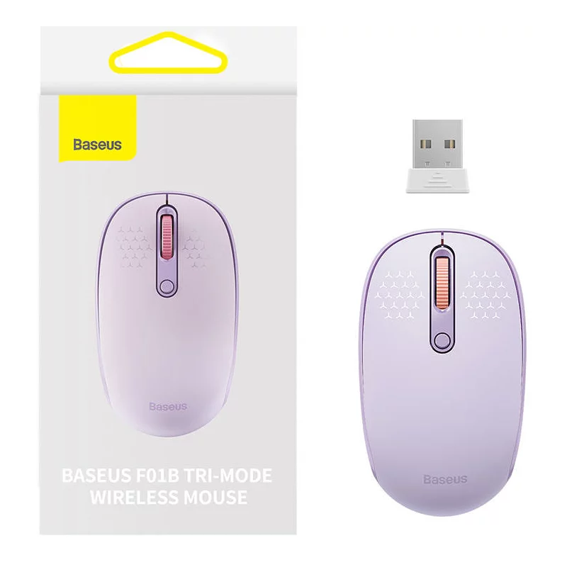 mouse baseus f01b senza fili ottico 1600dpii viola [b01055503513-00]