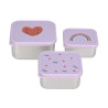set di contenitori alimenti lassig happy rascals heart lavanda 3pz