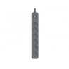 presa multipla tracer power line+ 6 prese grafite 1.8m nera [tralis47025]