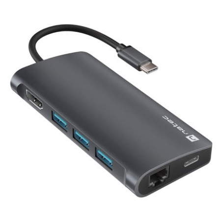 hub natec usb-c multiporta 8in1 100w/grigio [ainata000000007]