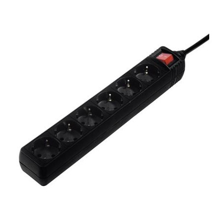 multipresa hama con interruttore 6prese 3m nera [00137265]