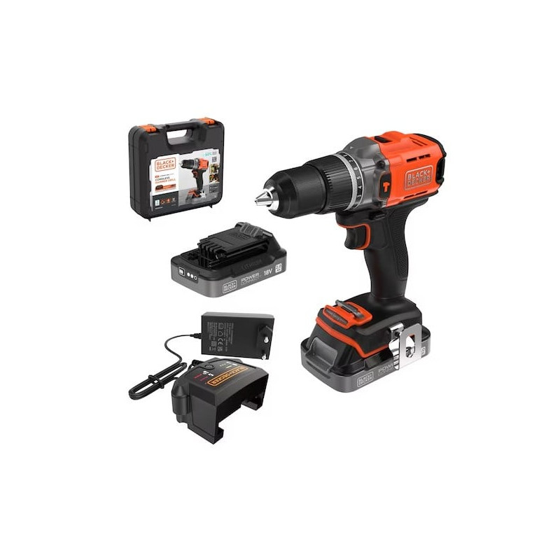 trapano/avvitatore black e decker bcd383d2xk-qw a percussione