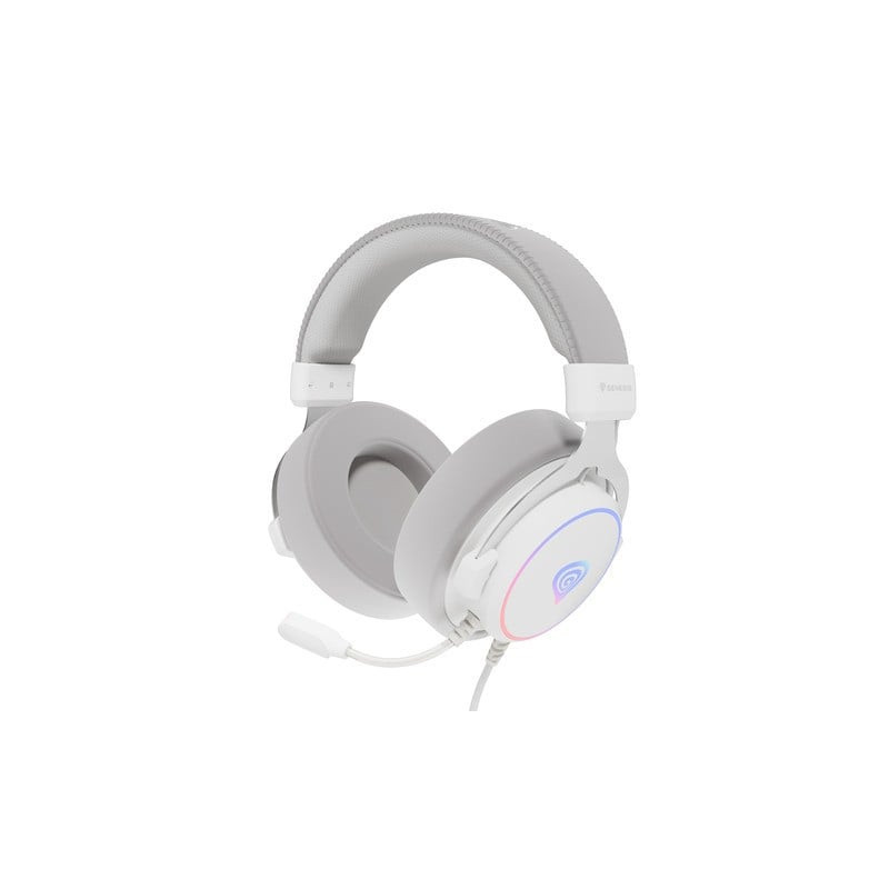 cuffie genesis neon 764 da gioco cablato con microfono bianco [nsg-2170]