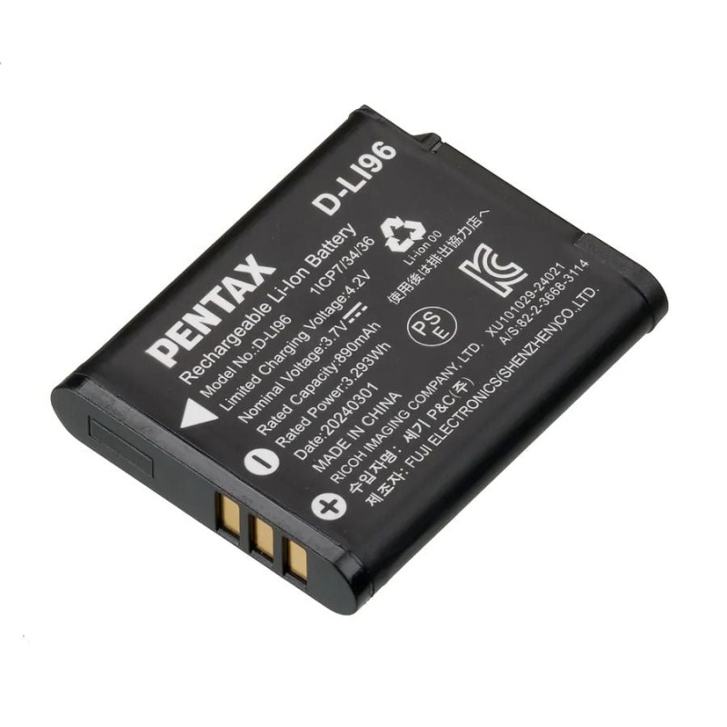 batteria pentax d-li96 per corpo wg-1000 3.7v 890mah nero