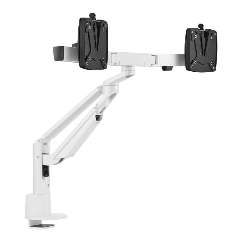 supporto monitor novus clu plus x2 c con attacco da tavolo bianco