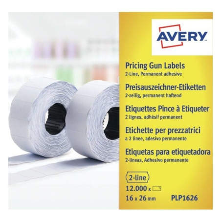 rotolo etichette avery plp1626 12.000 etichette onda per prezzatrici