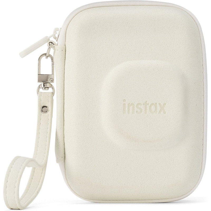 custodia fujifilm per instax mini liplay/con cerniera/tasca interna/bianco