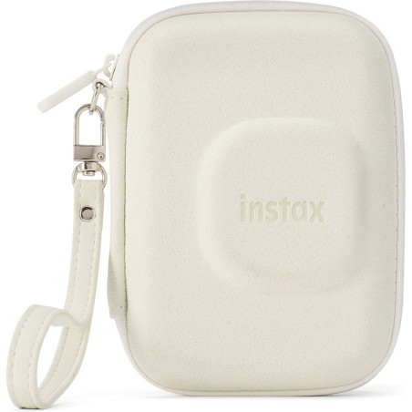custodia fujifilm per instax mini liplay/con cerniera/tasca interna/bianco