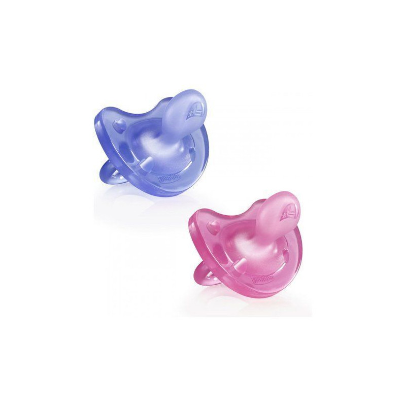 succhietto chicco physioforma dual soft bimba 6/16 mesi rosa 2pz