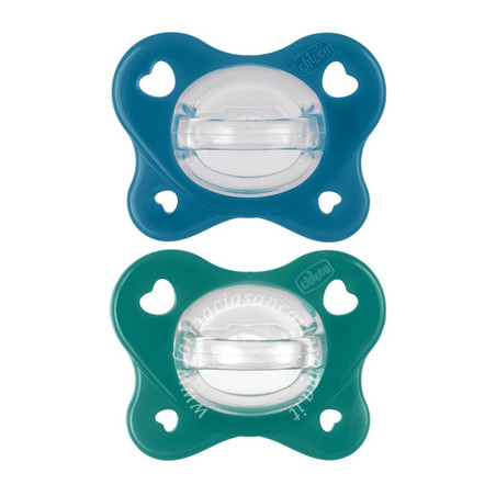 succhietto chicco dual soft bimba 16/36 mesi azzurro 2pz