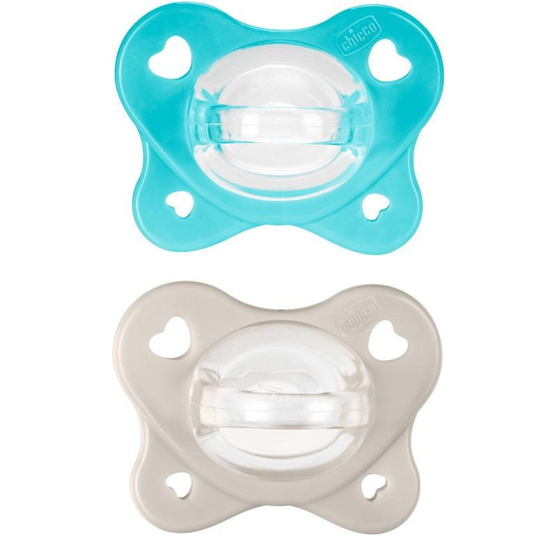 succhietto chicco dual soft 6/16 mesi azzurro 2pz