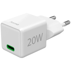 caricabatteria da muro hama 20w 110-240v 1xusb-c bianco [201980]