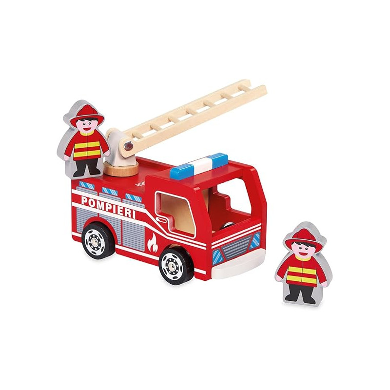 dal negro fire truck 54107 veicolo pompieri in legno multicolore