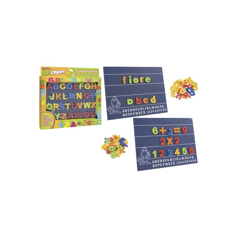 lavagna magnetica globo kidea 30434 con lettere e numeri multicolore