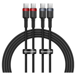 set cavi baseus cafule usb-c/usb-c 100w 20v 5a 480mbps 2m