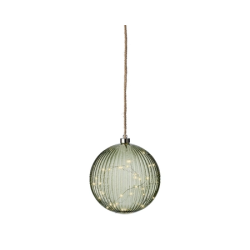 decoro luminoso kaemingk lumineo sfera natalizia pendente in vetro