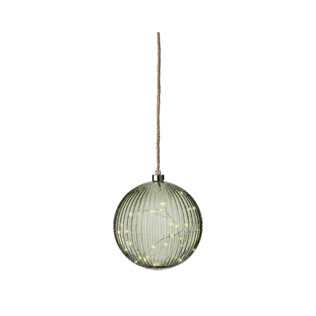 decoro luminoso kaemingk lumineo sfera natalizia pendente in vetro