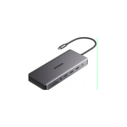 hub usb ugreen cm681 displayport rj45 4xusb 2xhdmi 100w grigio [15978]