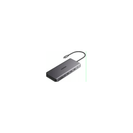 hub usb ugreen cm681 displayport rj45 4xusb 2xhdmi 100w grigio [15978]