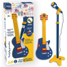 giocattolo meme music 80057 chitarra rock e microfono da palco giallo/blu