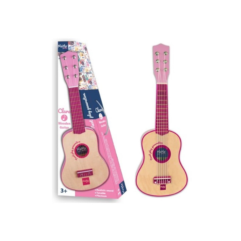 giocattolo meme music 959055 clara classic chitarra in legno rosa