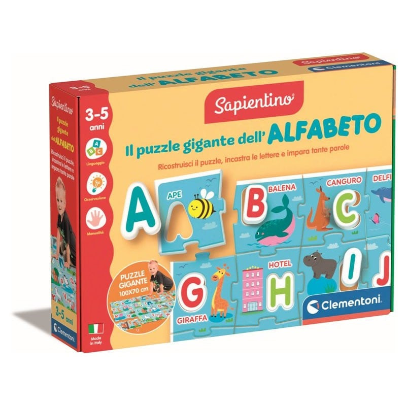 gioco educativo clementoni 16858 sapientino il puzzle gigante dell'alfabeto