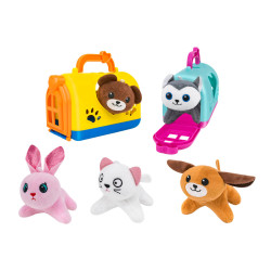 peluche globo cucciolo con trasportino da viaggio multicolore