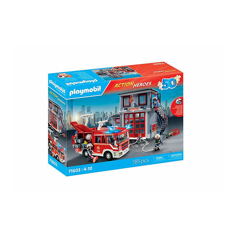 playmobil action heroes mega set dei vigili del fuoco multicolore
