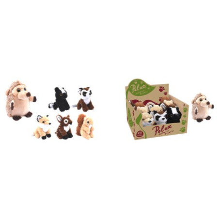 peluche globo animali del bosco 18cm assortito 6pz