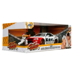 set modellino/figura jada street fighter ryu 6cm con nissan skyline