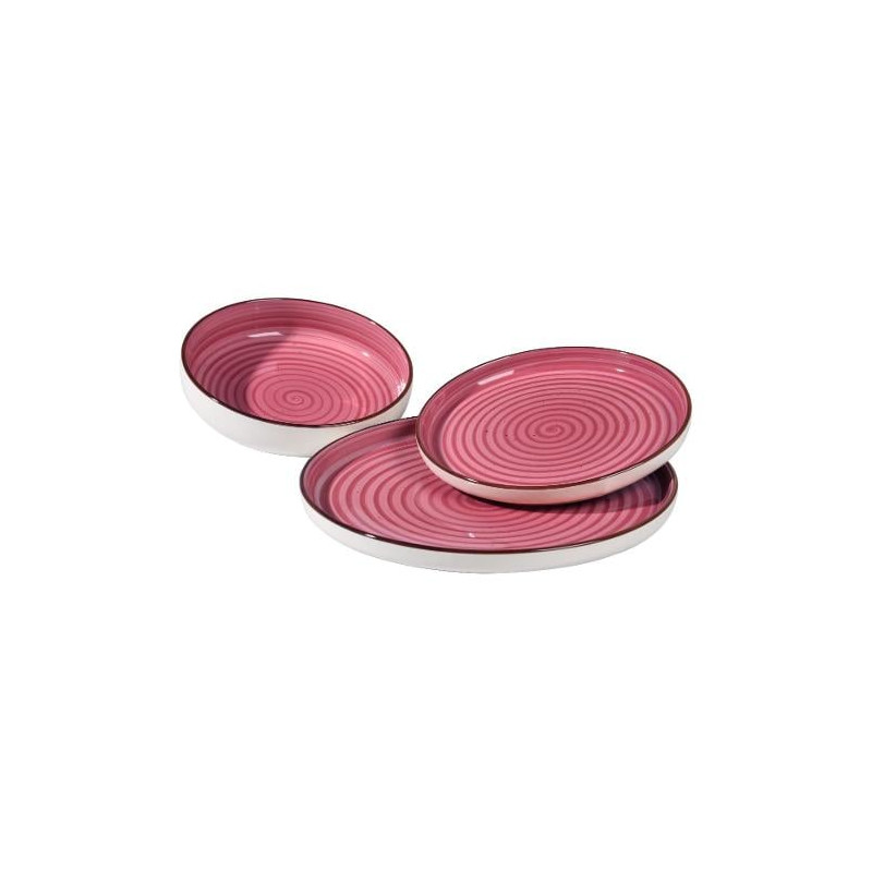 set piatti da tavola amicasa servizio piatti art 25 vertigo rosa