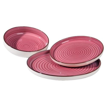 set piatti da tavola amicasa servizio piatti art 25 vertigo rosa
