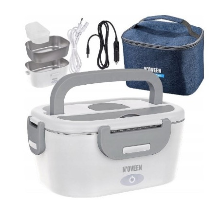 portapranzo elettrico n'oveen pearl grigio/bianco [lb715]