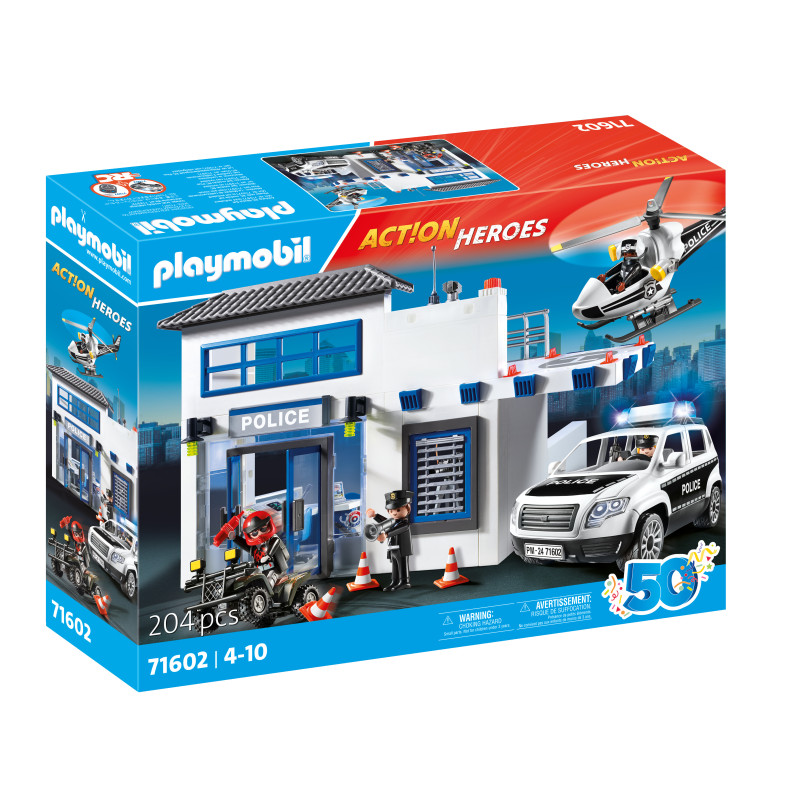 gioco da costruzione playmobil action heroes stazione di polizia