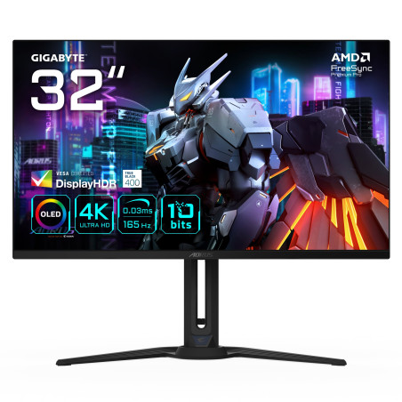 monitor led 32" gigabyte aorus fo32u 165hz 4k ultra hd classe