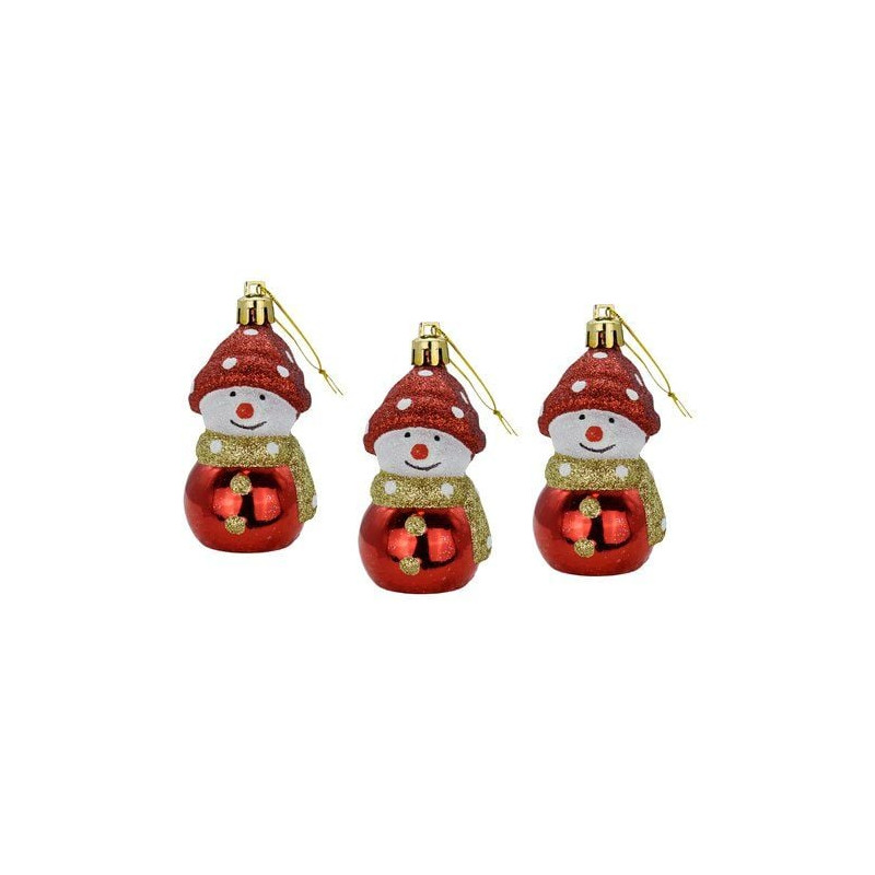 decorazione natalizia pre qu' italia b5506 set omini neve rosso