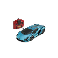 modellino reel toys lamborghini sian auto radiocomandata 1/24 blu