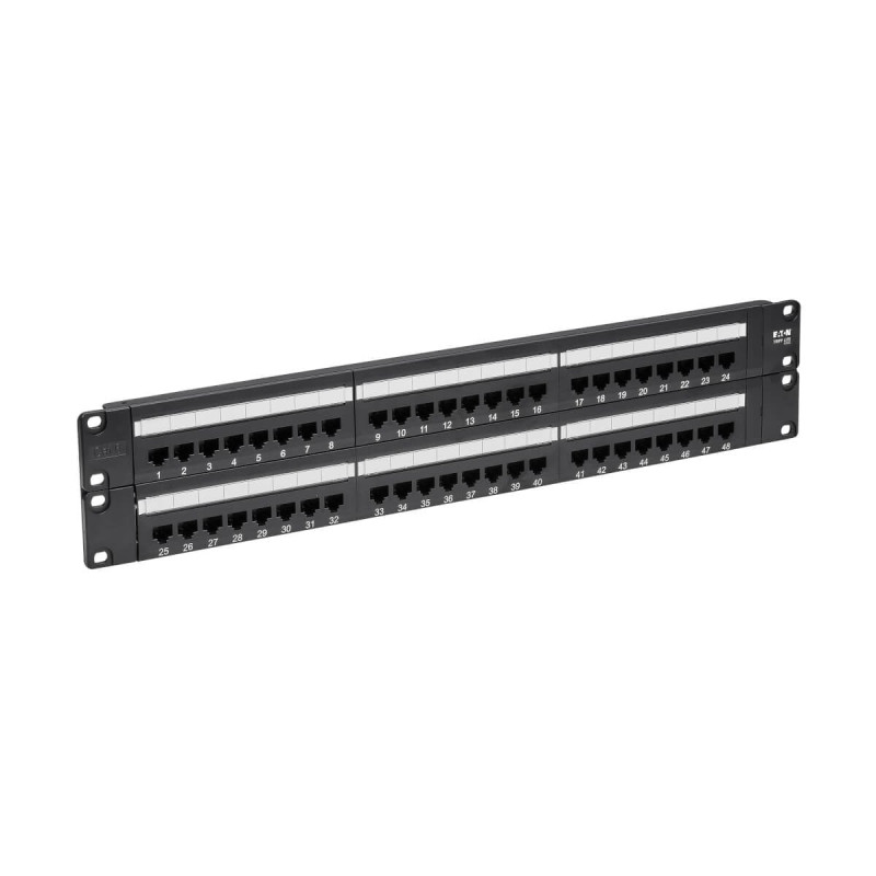 pannello patch eaton tripplite 48 porte 2u cat6/cat5 nero [n252-048]