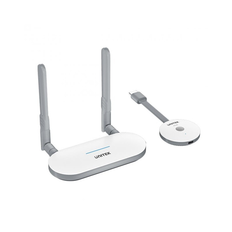 trasmettitore e ricevitore unitek hdmi wireless 50m bianco [v1183a01]