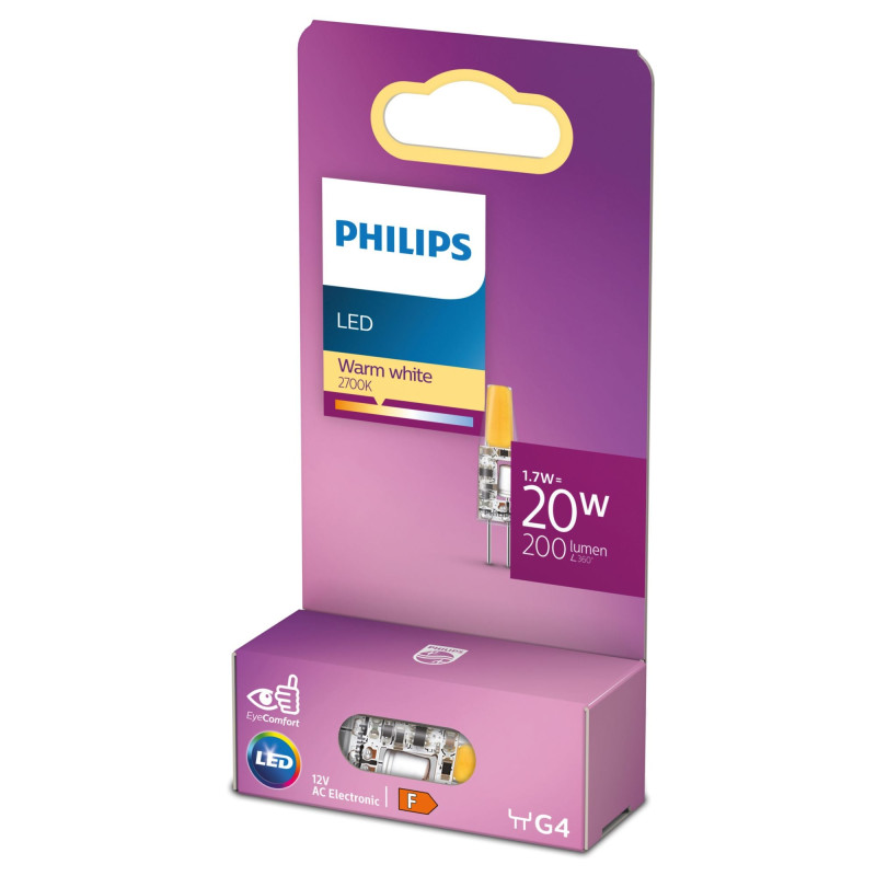 lampadina led philips capsule 20w capsule g4 1.7w 200lm classe f
