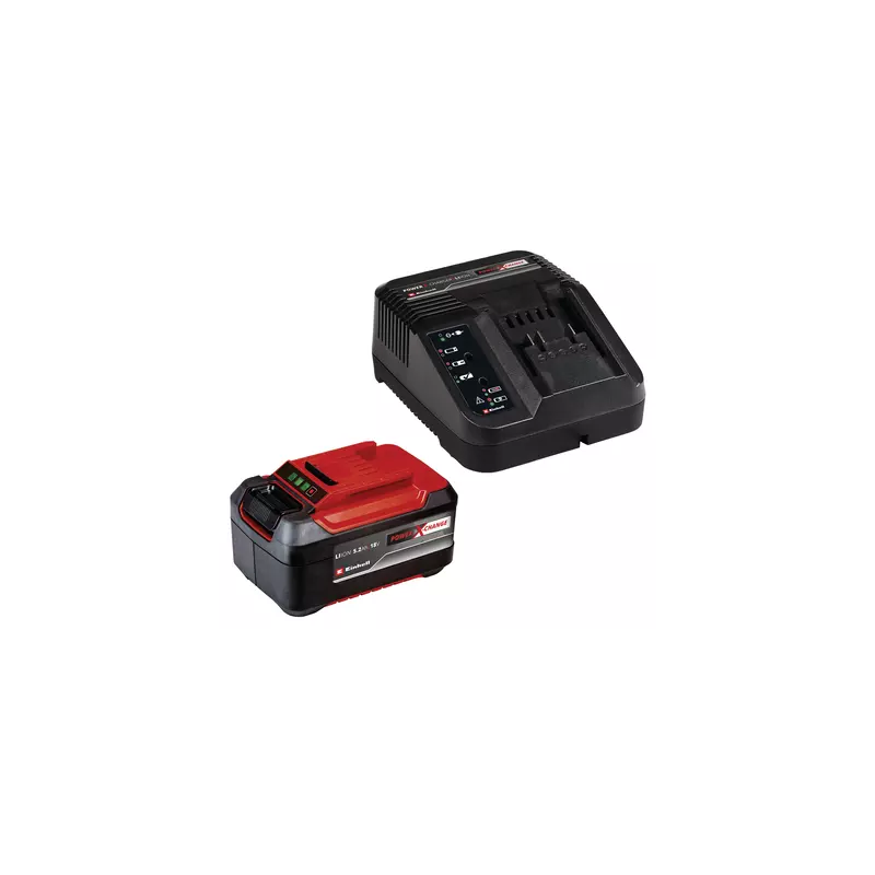 kit di avviamento einhell pxc con batteria e caricabatteria 18v 5.2