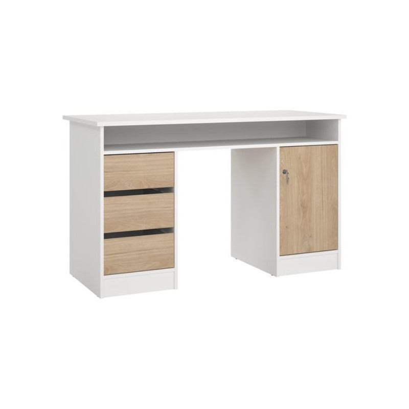 scrivania tvilum 7049149hl function plus bianco e jackson hickory