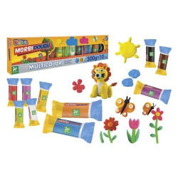 pasta modellabile globo 42354 kidea morbidough 10x50g multicolore