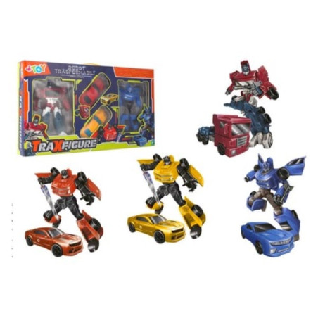 giocattolo globo 42569 w'toy set 4 robot/autotraxfigure multicolore