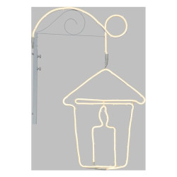 decoro luminoso lotti 54806 sagoma lanterna con supporto muro multicolore