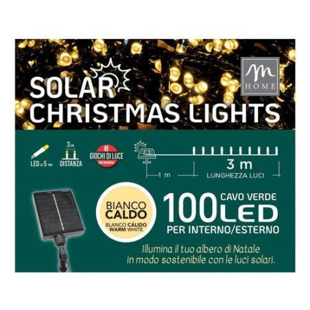 filo luci led mercury christmas solar 63697 con giochi luce 3m 100luci
