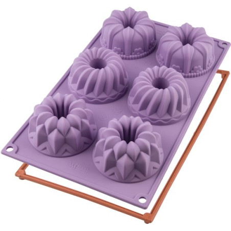 stampo dolci silikomart fantasy in silicone per 6 dolci 70x40mm viola