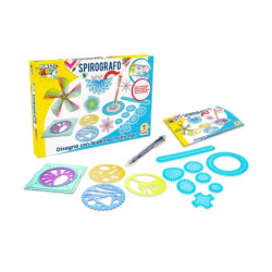 gioco creativo teorema spirografo e stencil con penna multicolore