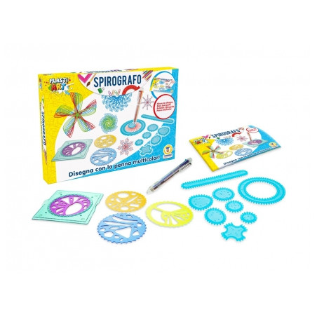 gioco creativo teorema spirografo e stencil con penna multicolore
